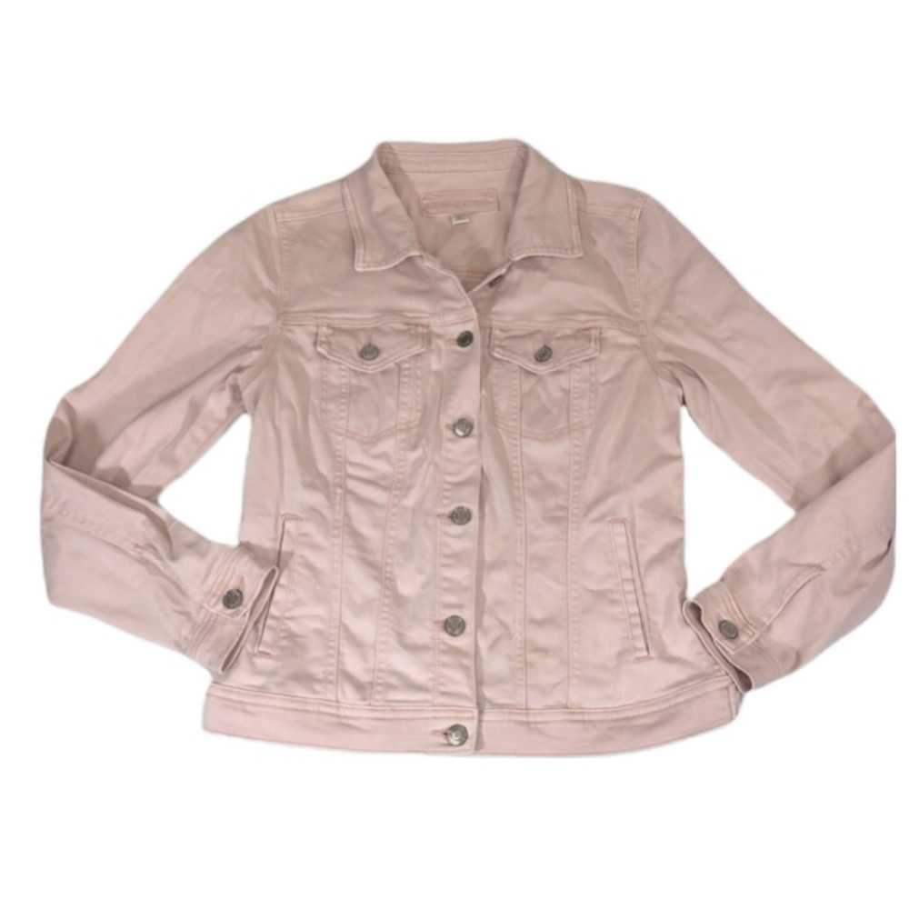 Maurice's Soft Powder Pink Button Up Jean type Jacket | Size Large